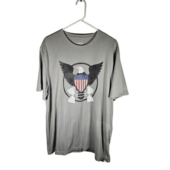 Under Armour Other - Under Armour Men's Tshirt Gray Eagle Shield‎ American Flag Size XL